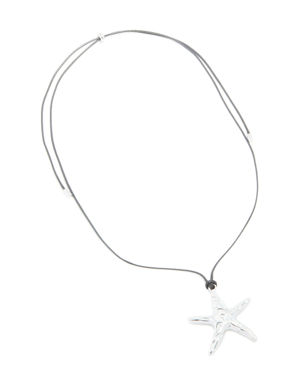 Waterproof Stainless Steel Starfish Cord Necklace