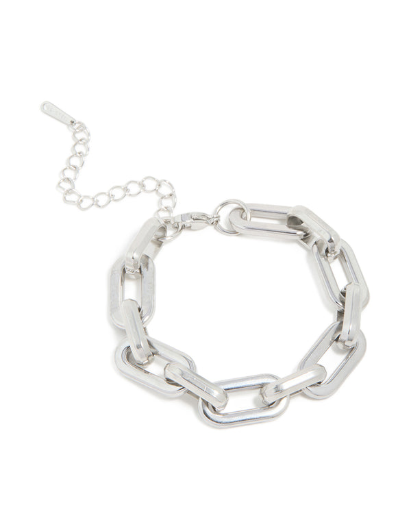 Waterproof Stainless Steel Large Paperclip Chain Bracelet