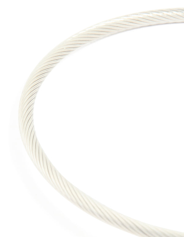 Waterproof Stainless Steel Pearl Twisted Bangle