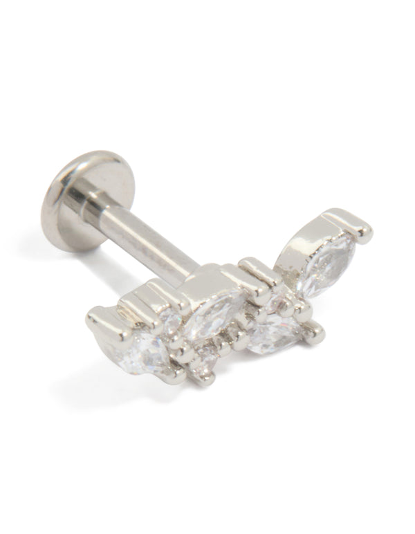 Titanium Cubic Zirconia Vine Crawler Single Flat Back Stud