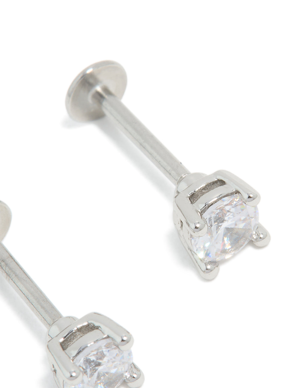 Surgical Steel 4mm Cubic Zirconia Flat Back Studs