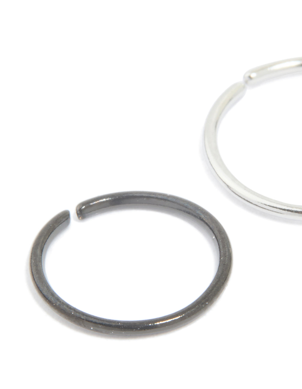Surgical Steel & Black Coated Surgical Steel Nose Rings 3-Pack