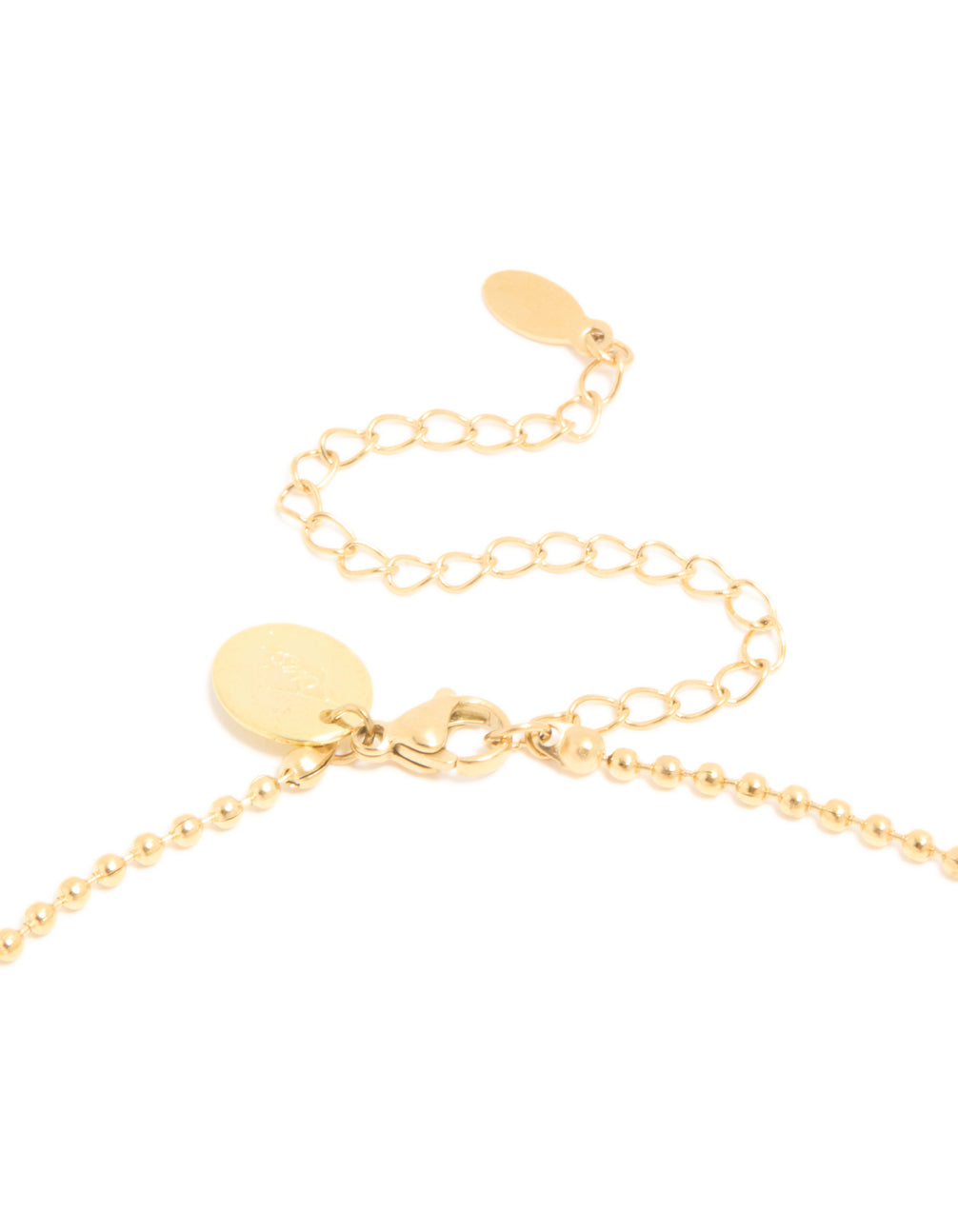Waterproof Gold Plated Stainless Steel Bezel Tiger's Eye Semi Precious Stone Necklace