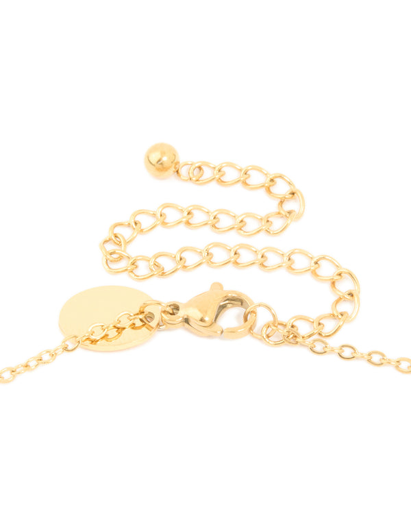 Waterproof Gold Plated Stainless Steel Bamboo Letter K Necklace