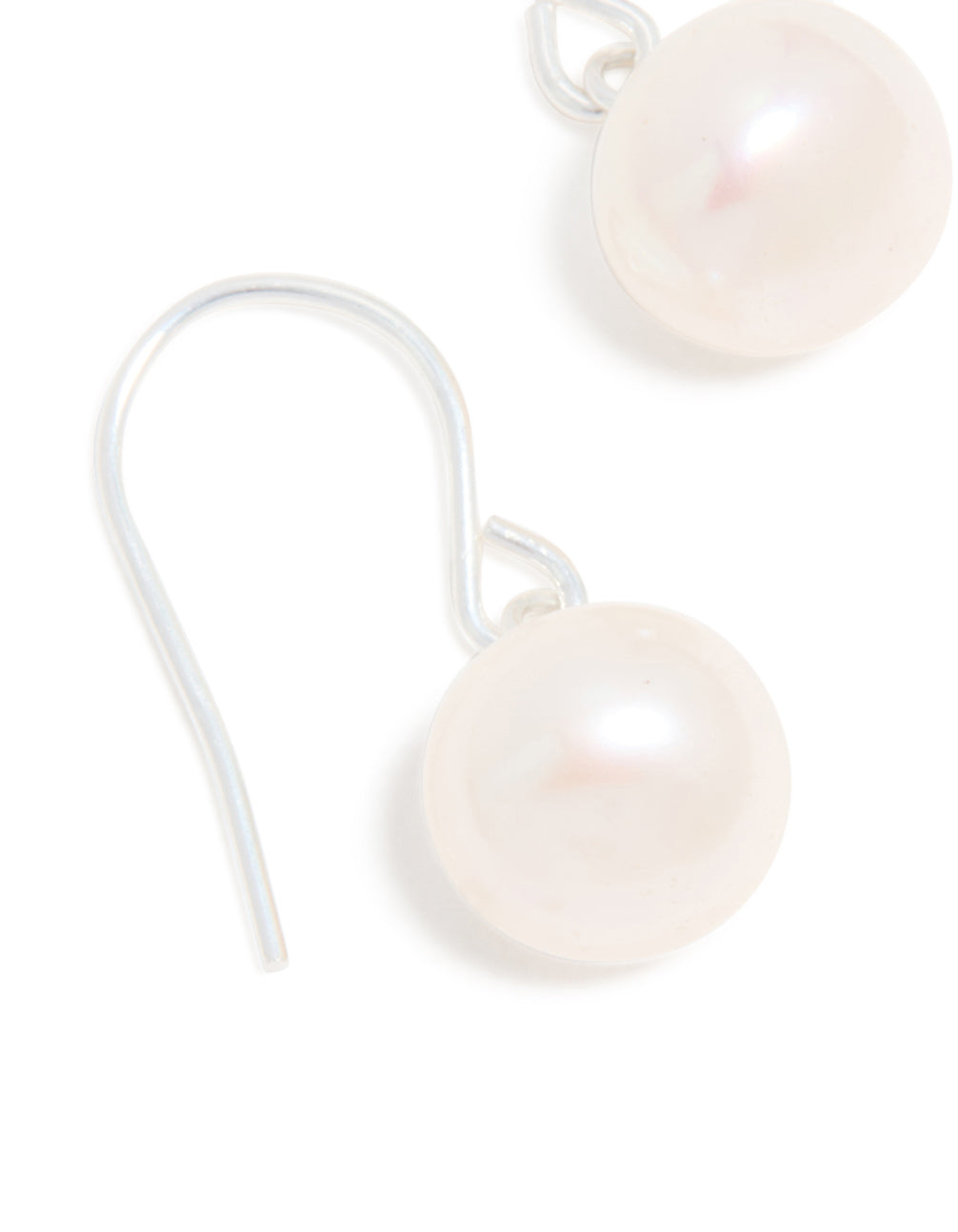 Sterling Silver Pearl Drop Hook Earrings