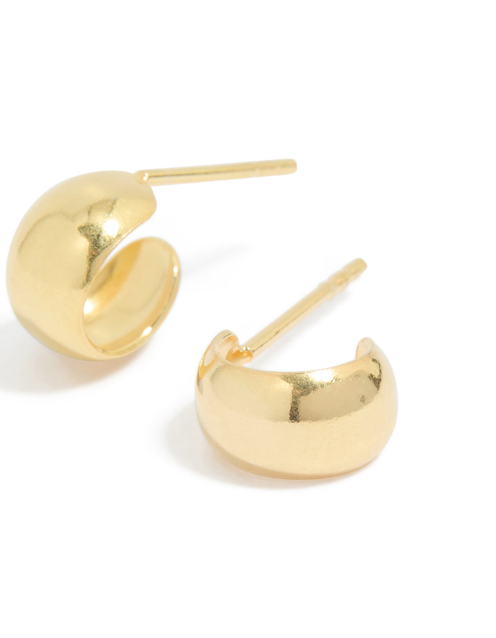 Gold Plated Sterling Silver Chubby Open Hoop Earrings