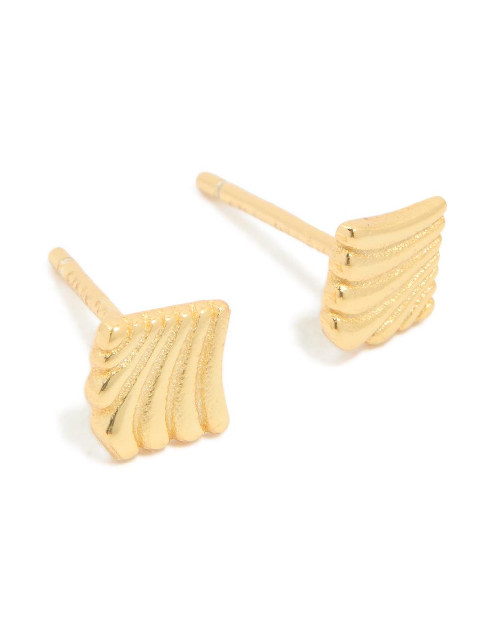 Gold Plated Sterling Silver Textured Stud Earrings