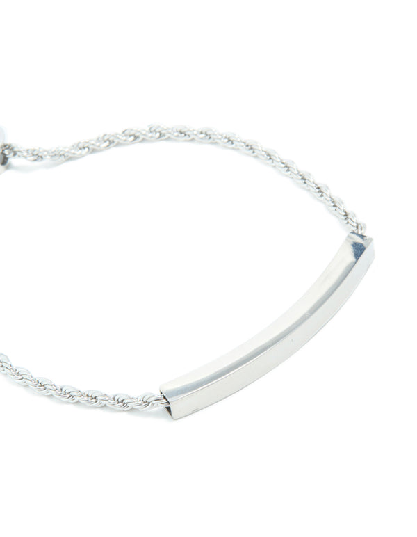 Waterproof Stainless Steel Twisted Engravable Toggle Bracelet