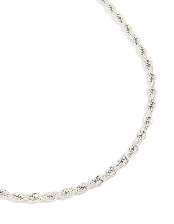 Mens Waterproof Stainless Steel Large Twist Chain Necklace