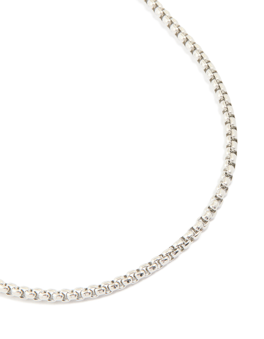 Mens Waterproof Stainless Steel Large Smooth Box Chain Necklace