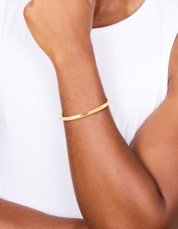 Mens Waterproof Golf Plated Stainless Steel Square Twist Wrist Cuff