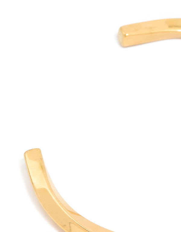 Mens Waterproof Golf Plated Stainless Steel Square Twist Wrist Cuff