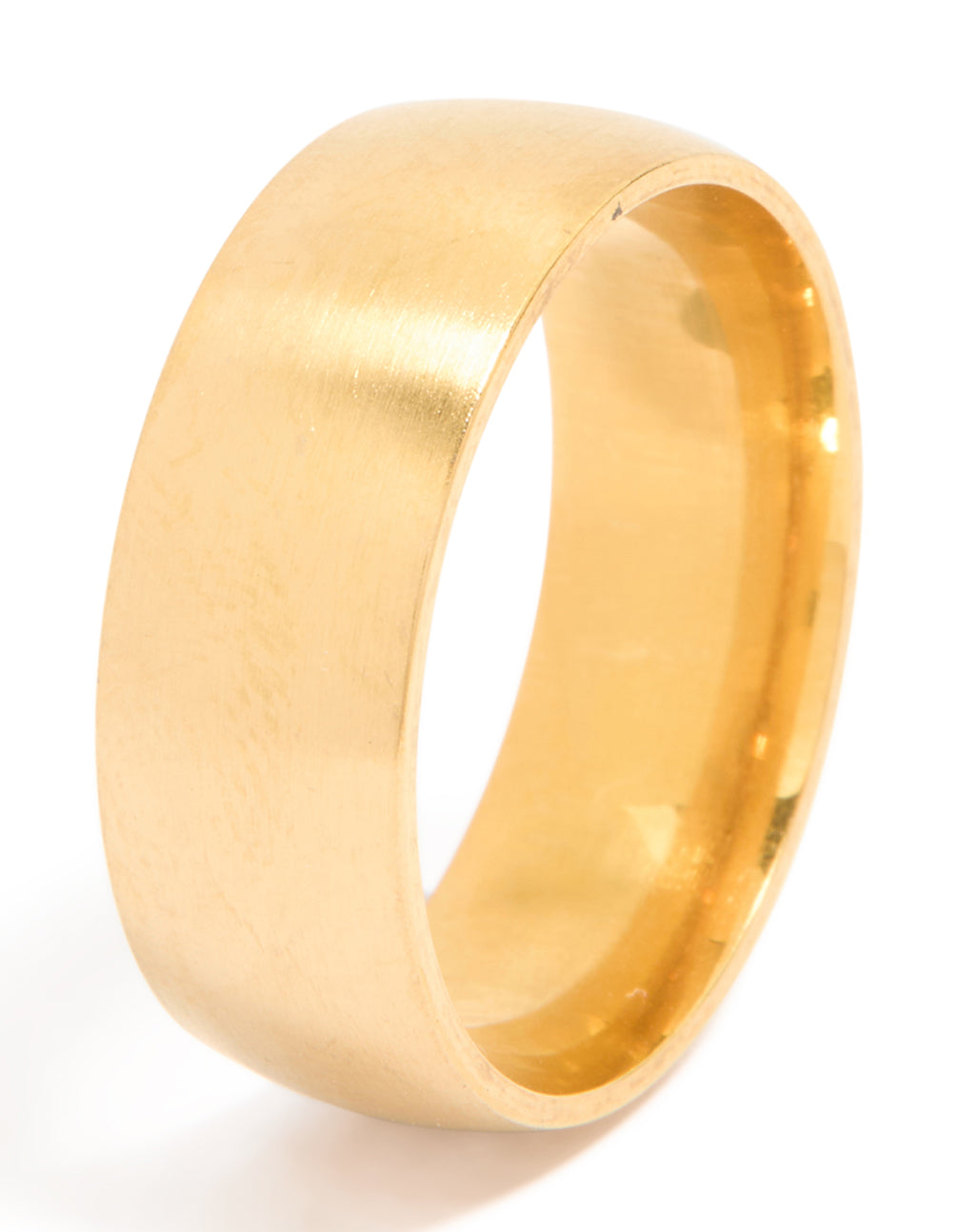 Mens Waterproof Gold Plated Stainless Steel Band Ring