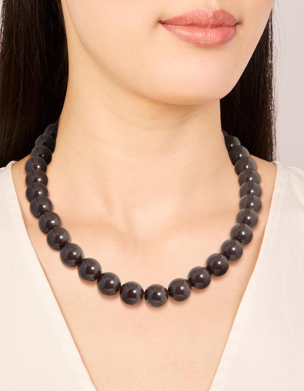 Chocolate Brown Acrylic Beaded Necklace