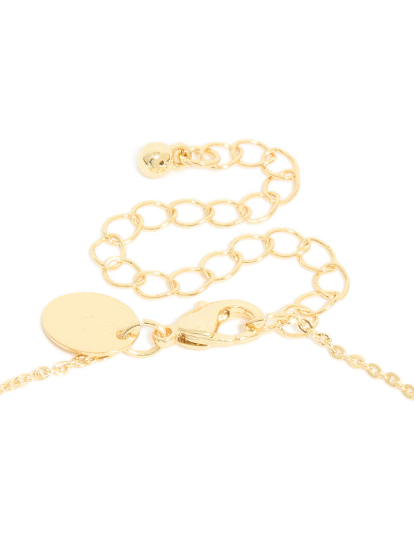 Gold Plated Cubic Zirconia Y-Necklace