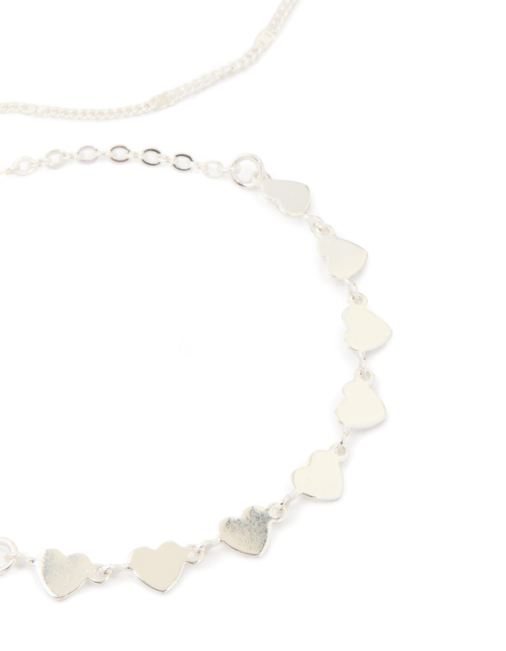 Silver Chain & Station Heart Bracelets 3-Pack