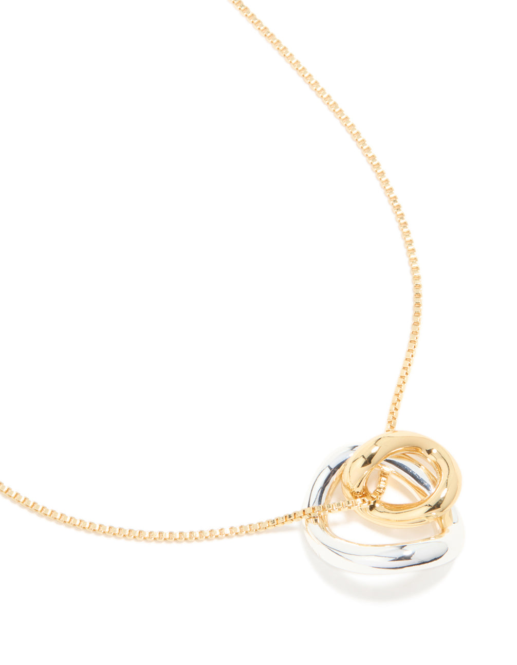 Mixed Metal Plated Swirl Pendant Necklace