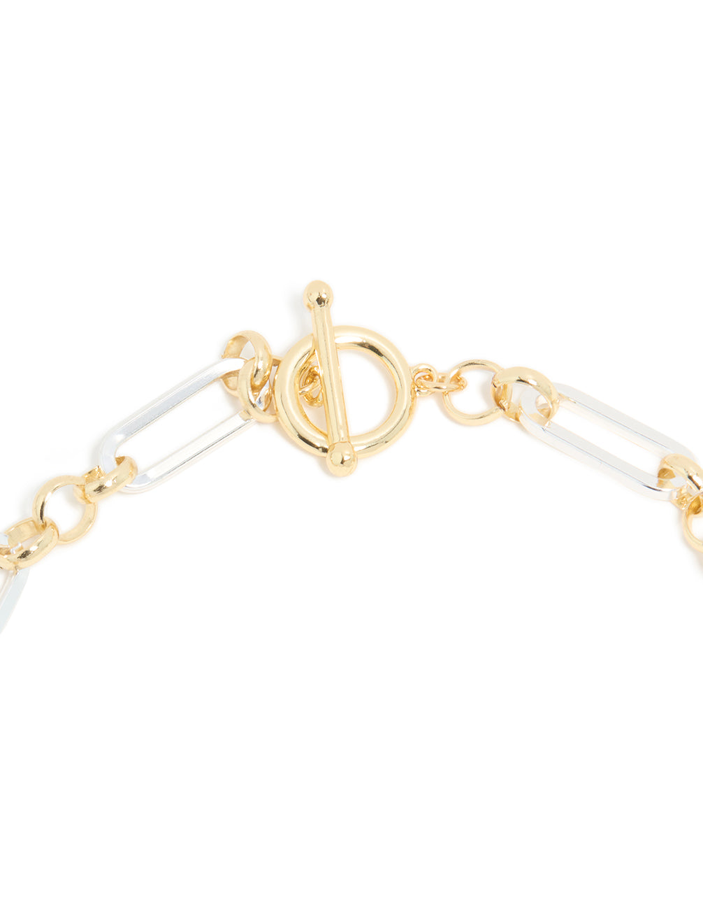Mixed Metal Plated Link Chain Necklace