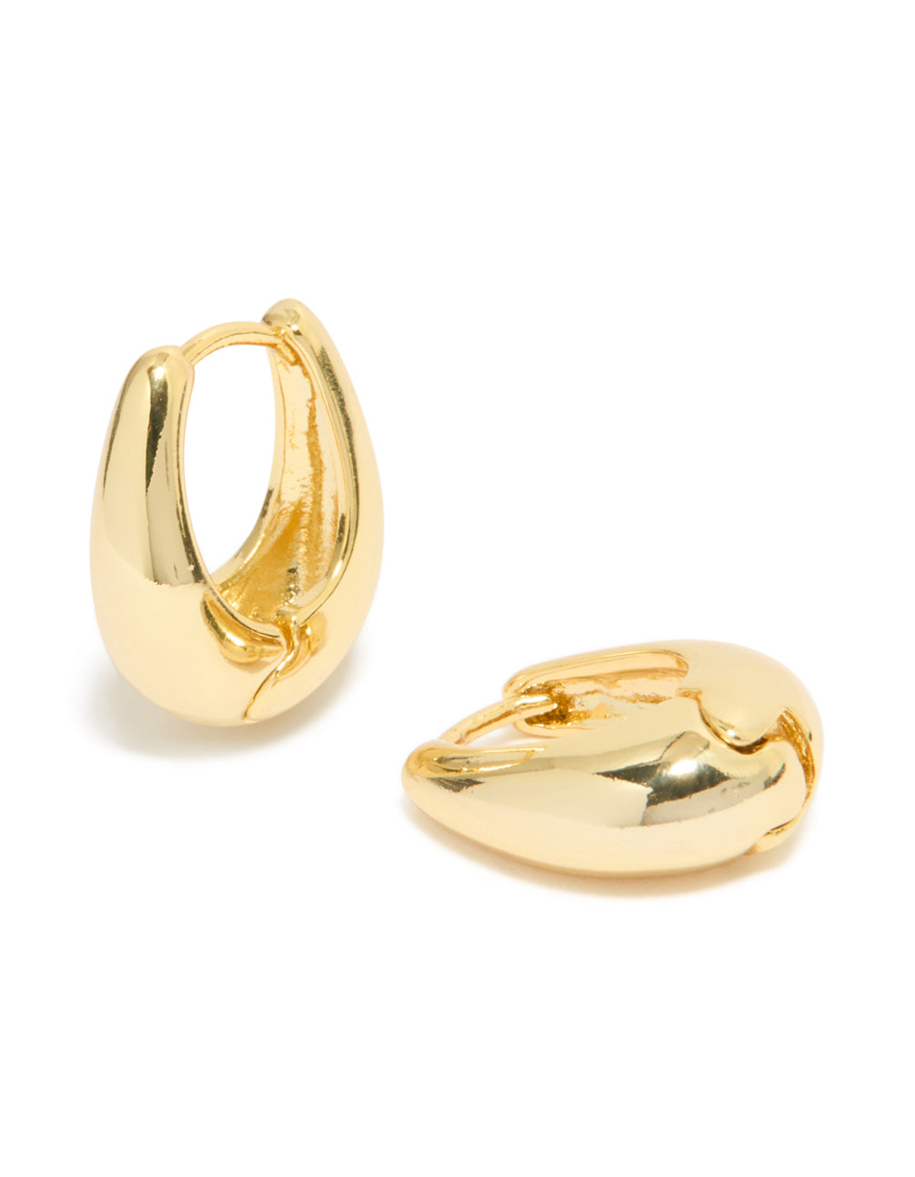 Gold Plated Teardrop Huggie Earrings