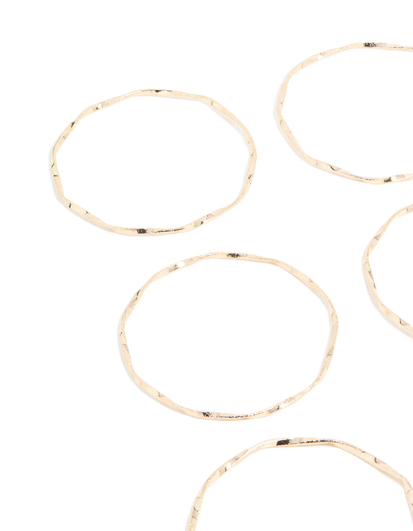 Gold Textured Wavy Bangles 9-Pack