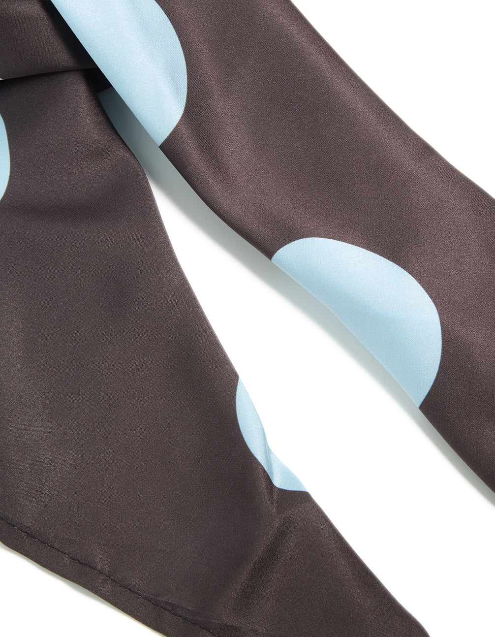 Chocolate Brown Large Pale Blue Polka Dot Fabric Scarf
