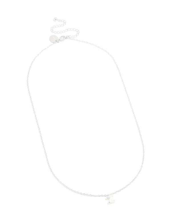 Waterproof Stainless Steel Mini Bubble Letter Z Necklace