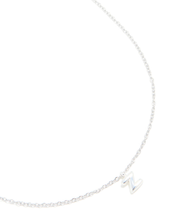 Waterproof Stainless Steel Mini Bubble Letter Z Necklace