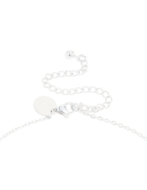 Waterproof Stainless Steel Mini Bubble Letter V Necklace