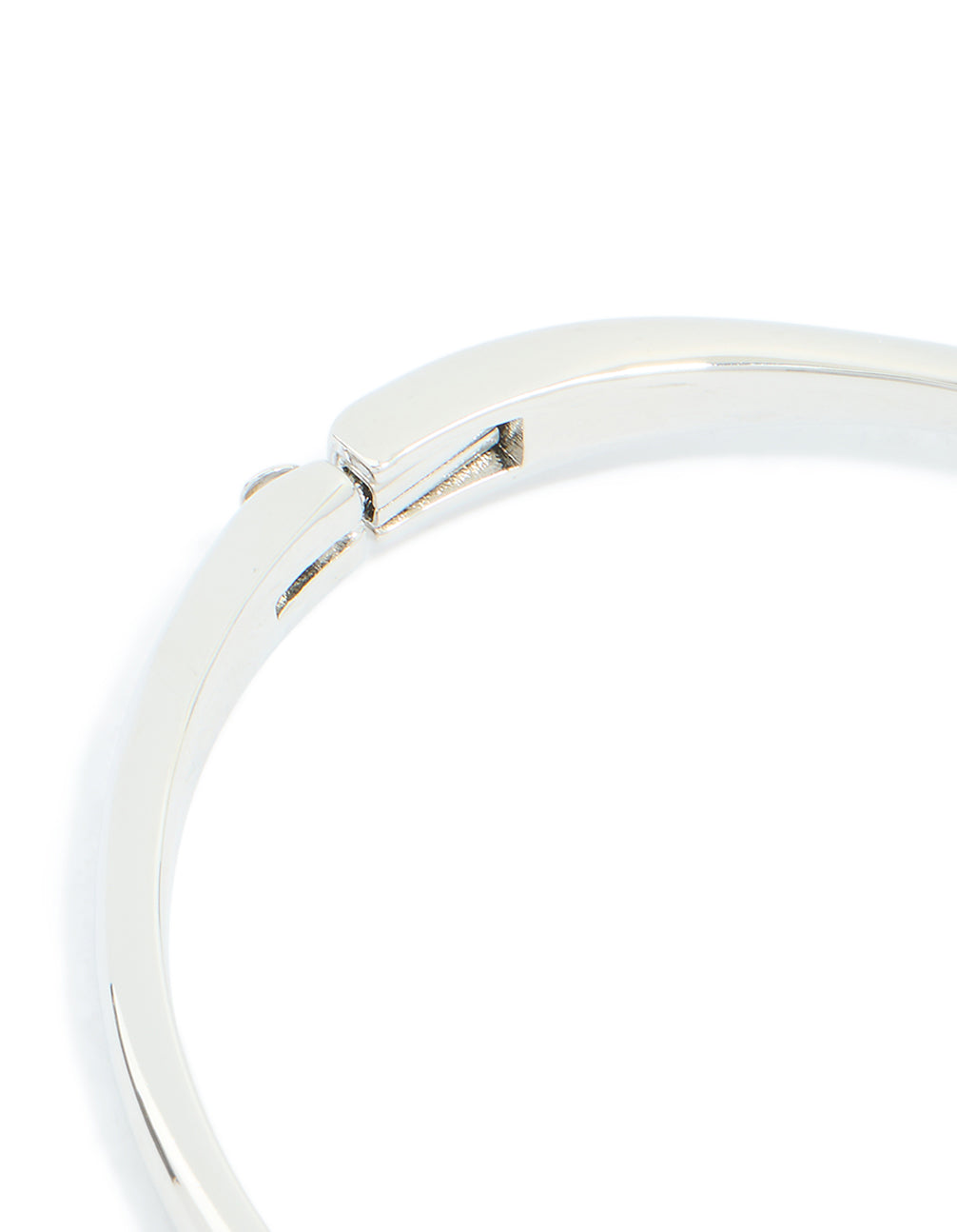 Silver Cubic Zirconia Knotted Hinged Bangle