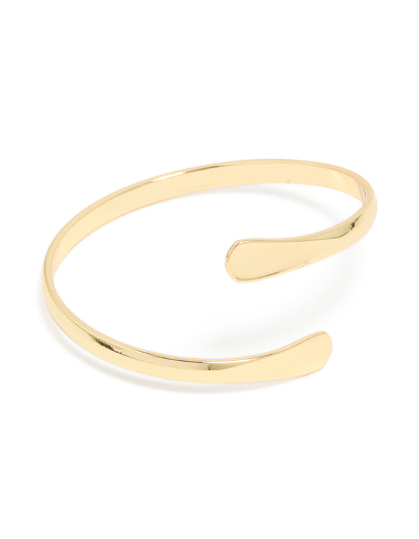 Gold Plated Teardrop Wrap Bangle