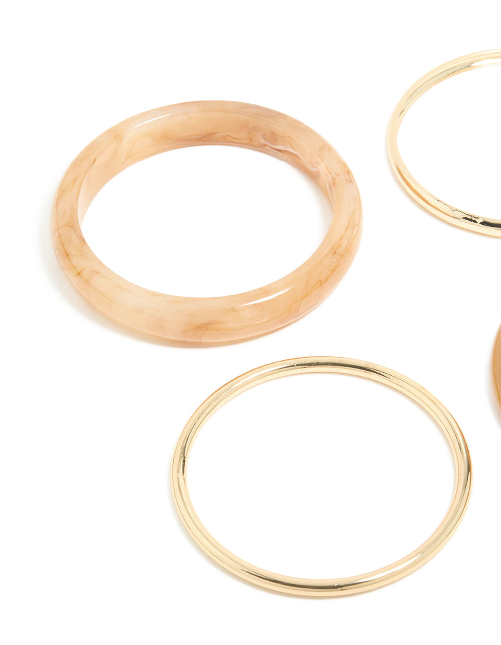Gold & Brown Acrylic Bangles 4-Pack