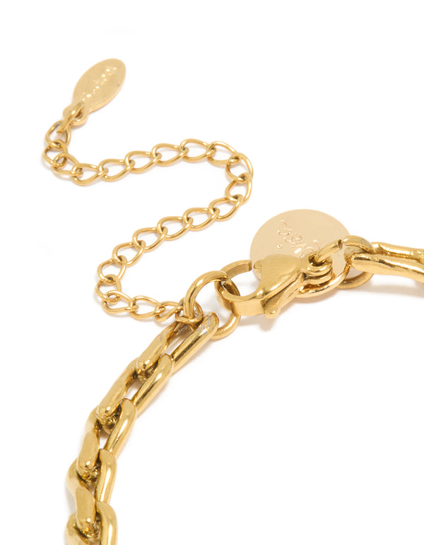 Waterproof Gold Plated Stainless Steel Teardrop Chain Link Bracelet