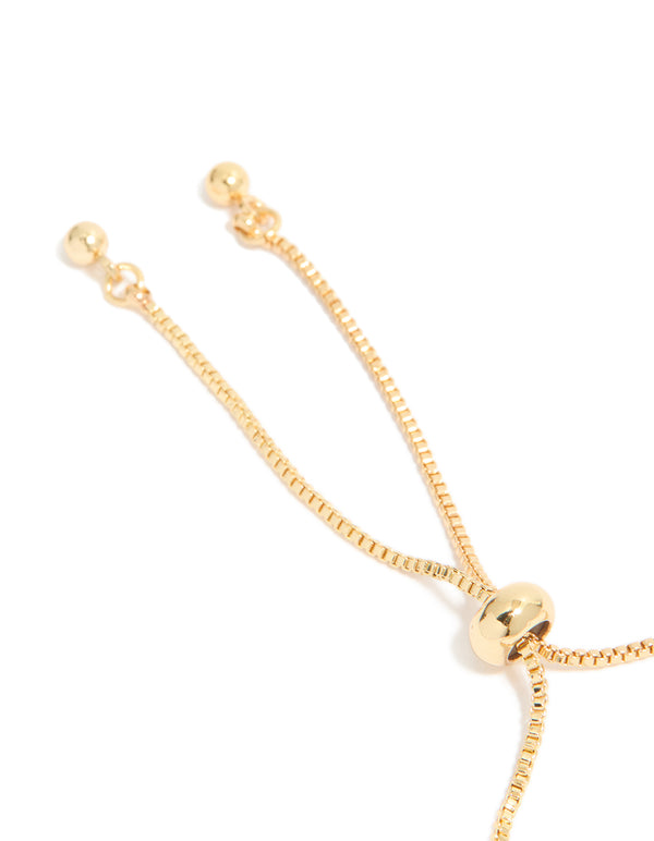 See a gold plated cubic zirconia flower toggle bracelet closure detail view