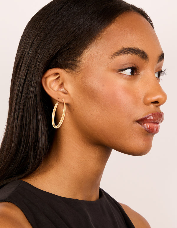 Gold Plated Surgical Steel Crossover Hoop Earrings 40 MM