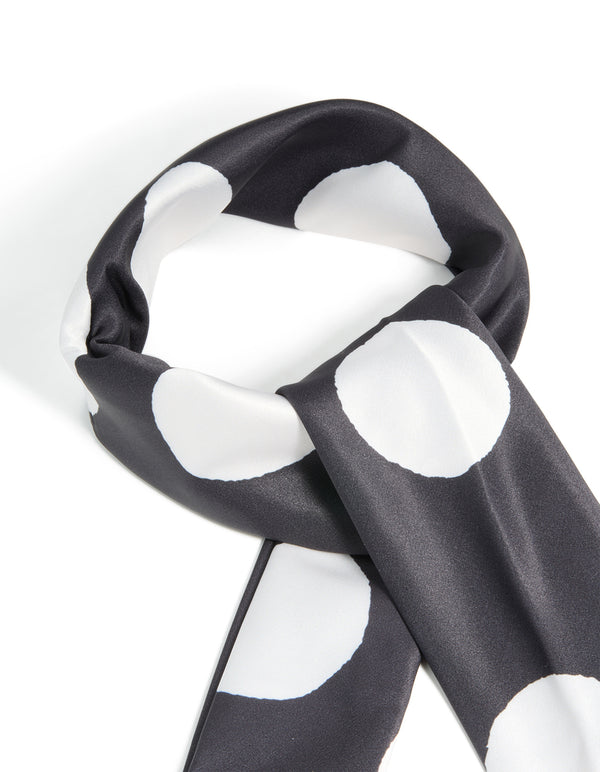 Black & White Statement Polka Dot Fabric Scarf