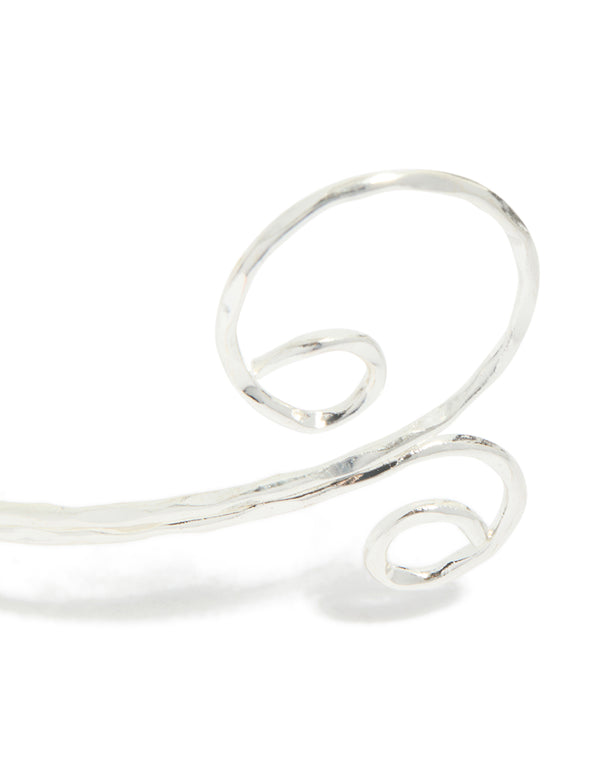 Silver Open Swirl Arm Cuff