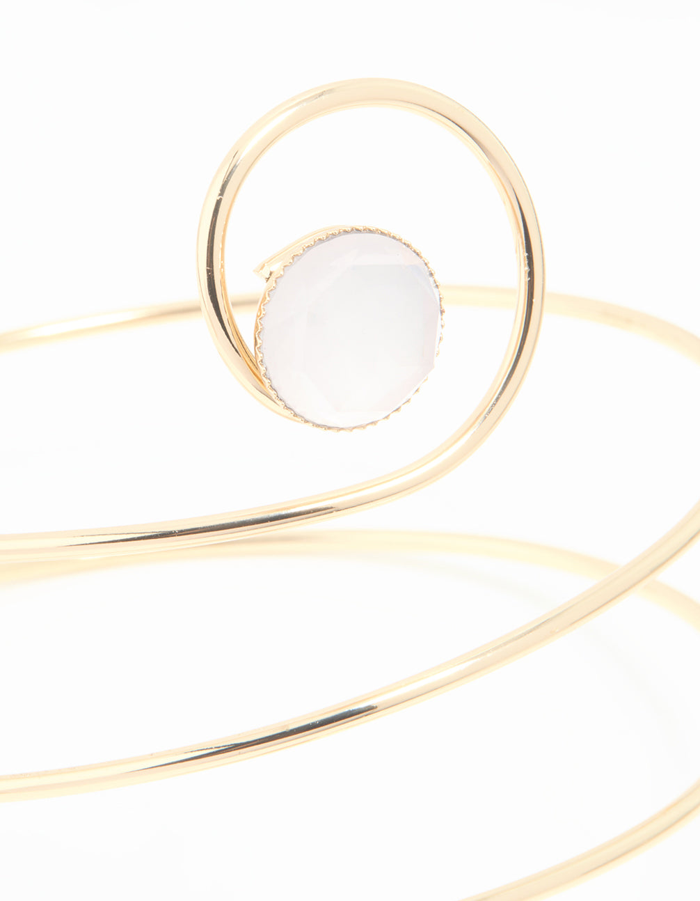 Gold Clear Gem Swirl Arm Cuff