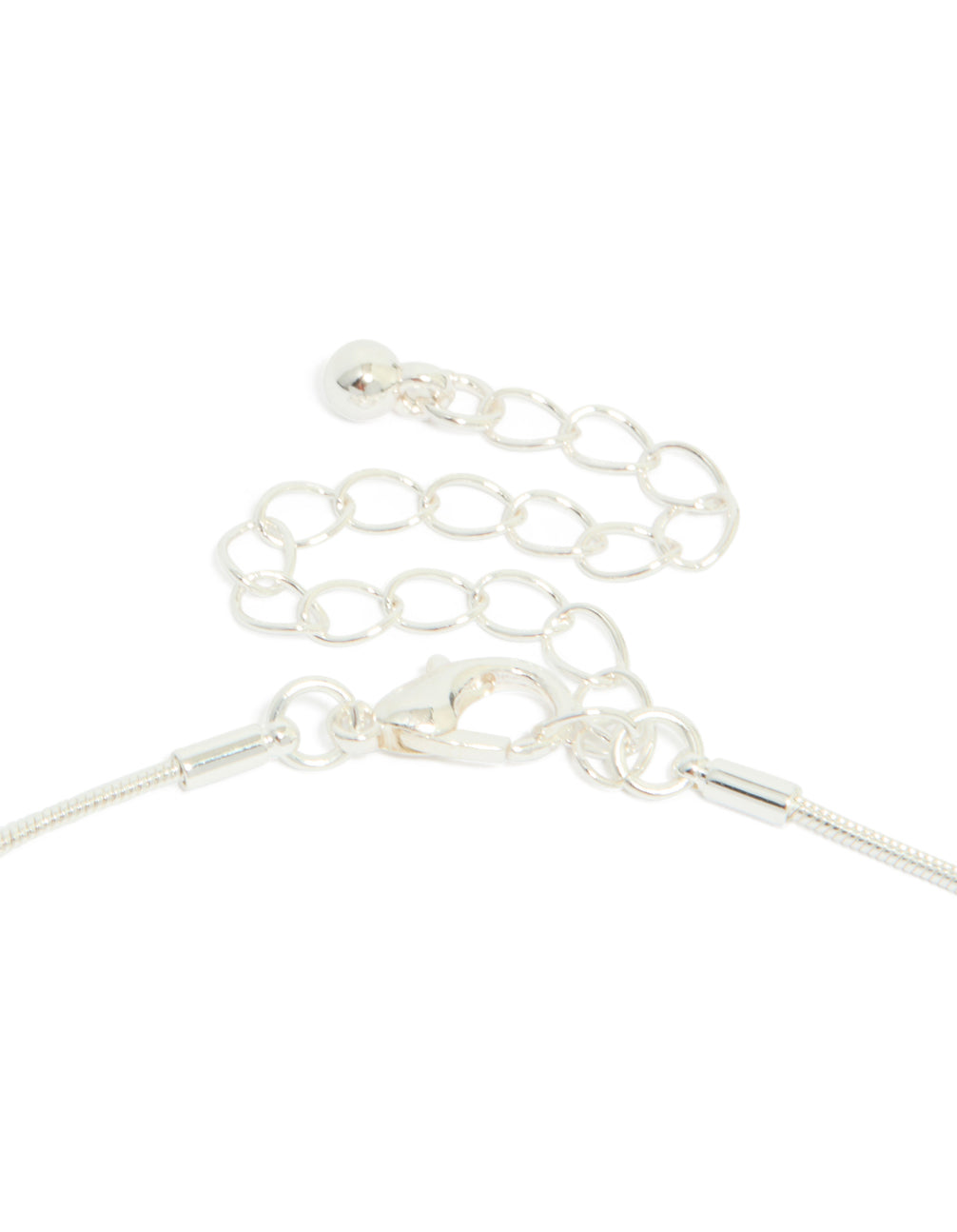Silver Plated Puffy Square Pendant Necklace
