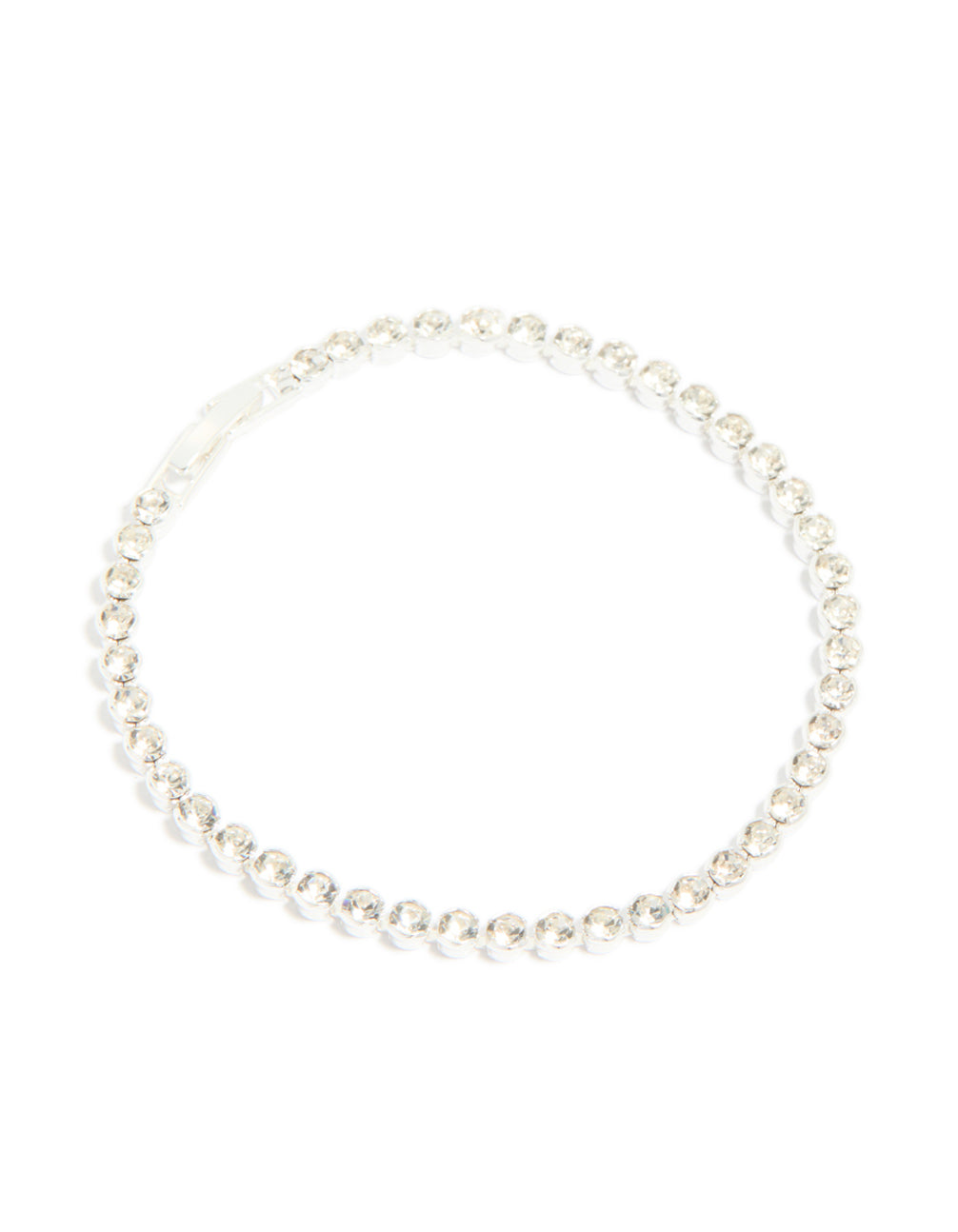 Silver Plated Diamante Tennis Bracelet