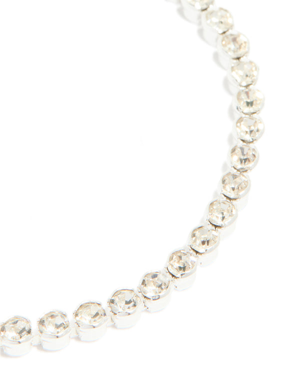 Silver Plated Diamante Tennis Bracelet