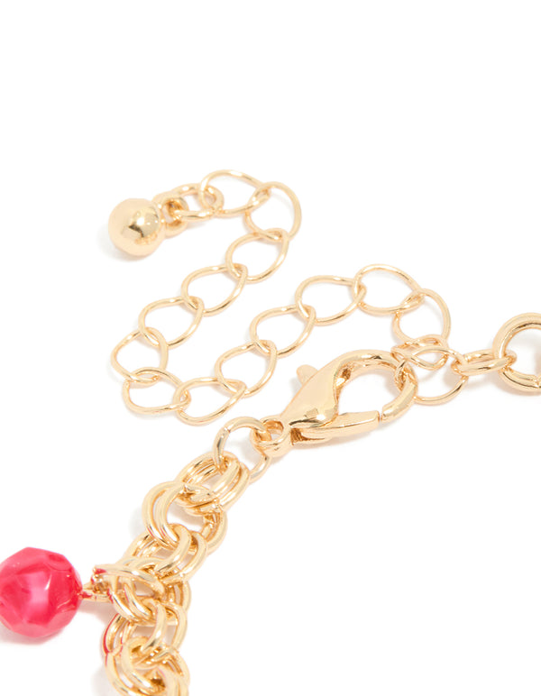 Gold Evil Eye & Chilli Charm Bracelet