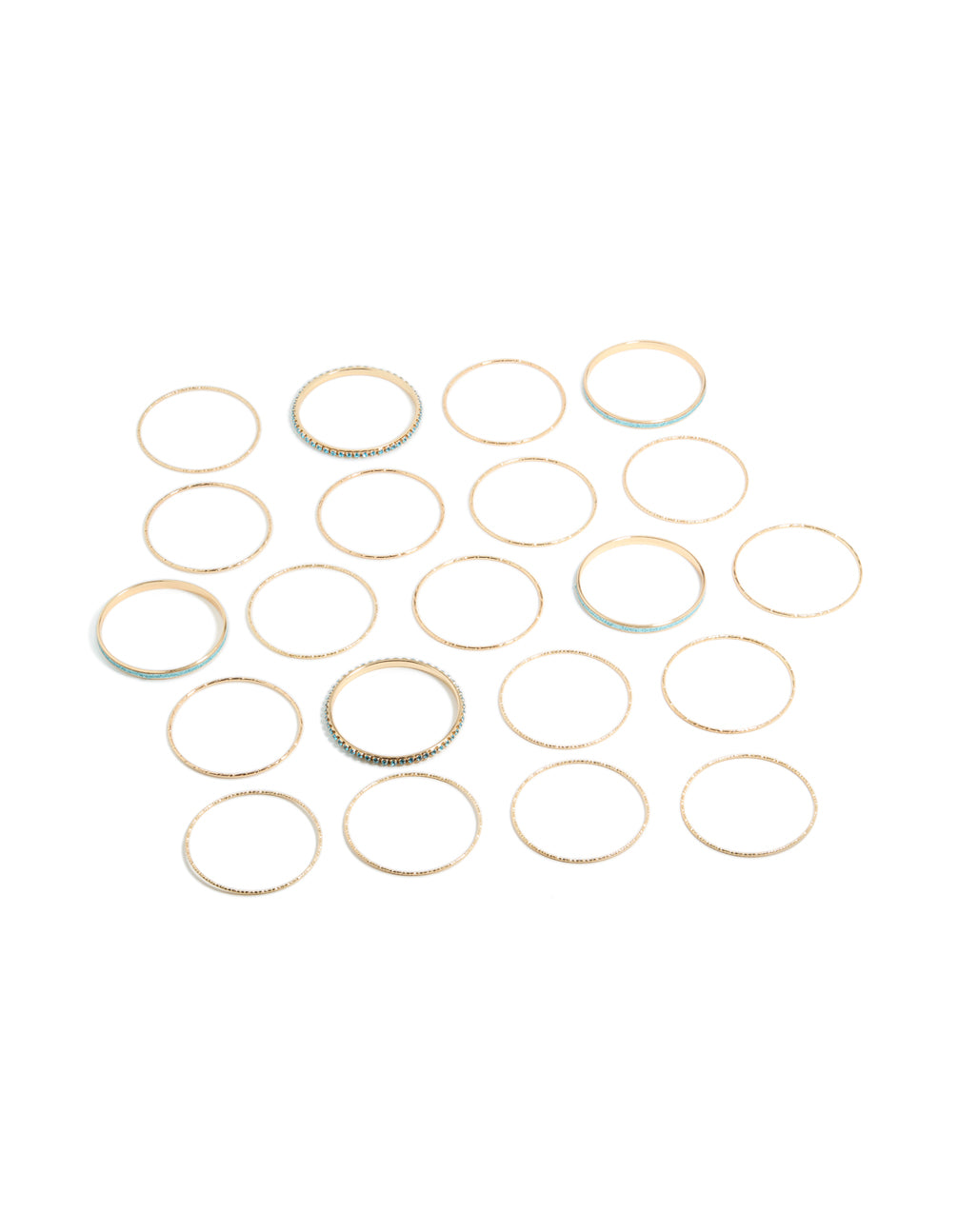 Gold & Blue Glitter Bangles 21-Pack