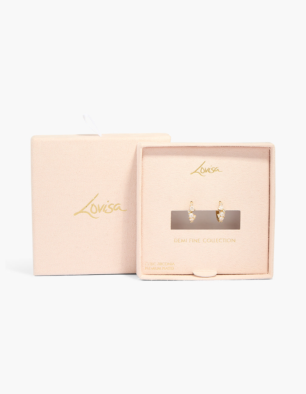 Gold Plated Large Mixed Cubic Zirconia Huggie Earrings