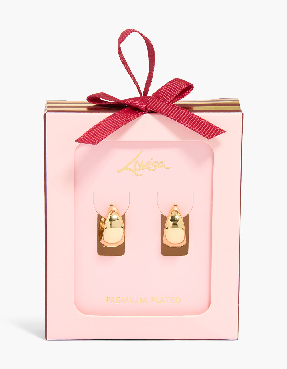 Gold Plated Chunky Medium Hoop Earrings