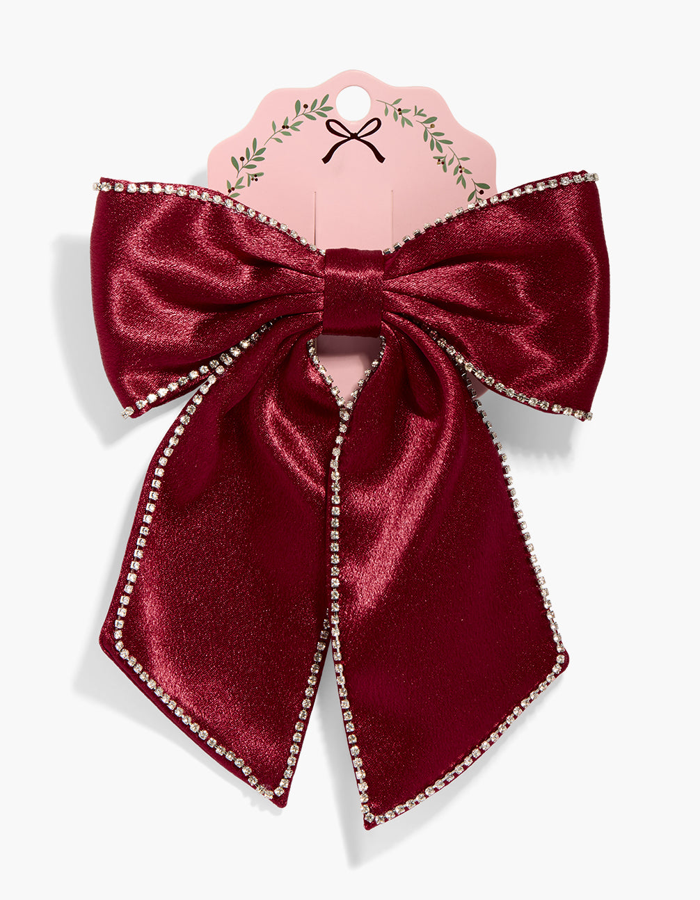 Red Diamante Cupchain Bow Clip