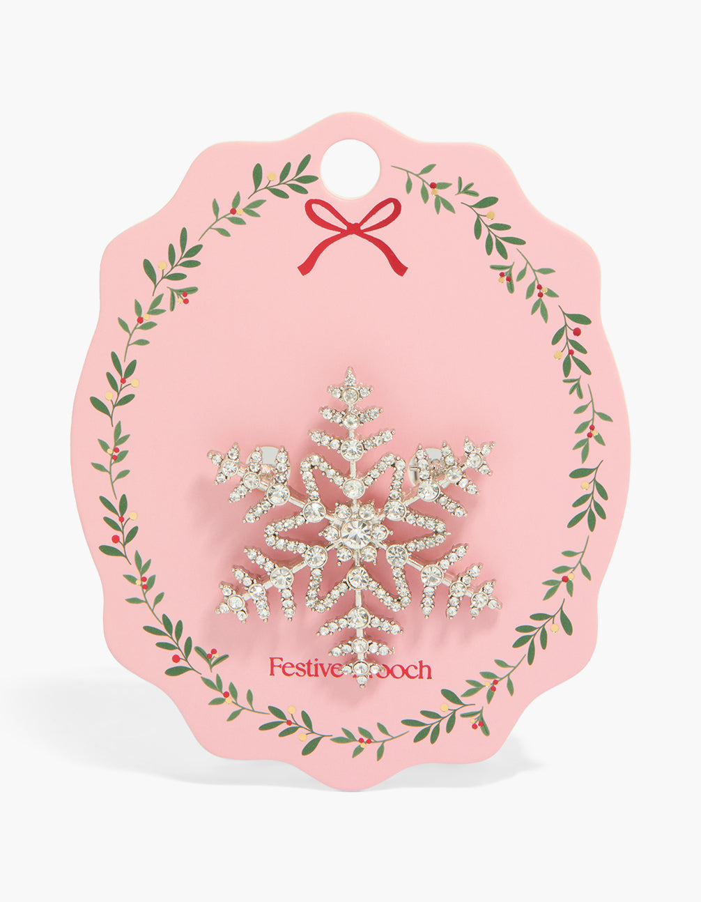 Silver Diamante Snowflake Brooch