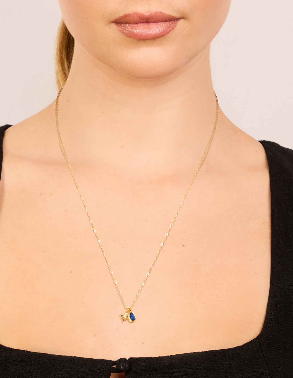 Gold Plated Sterling Silver Cubic Zirconia September Birthstone Necklace