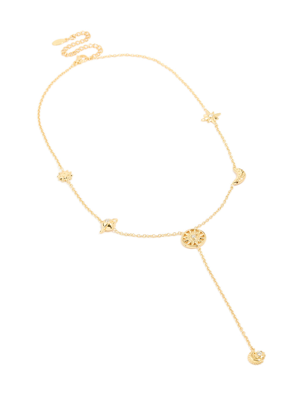 Waterproof Gold Plated Stainless Steel Celestial Pendant Y-Necklace