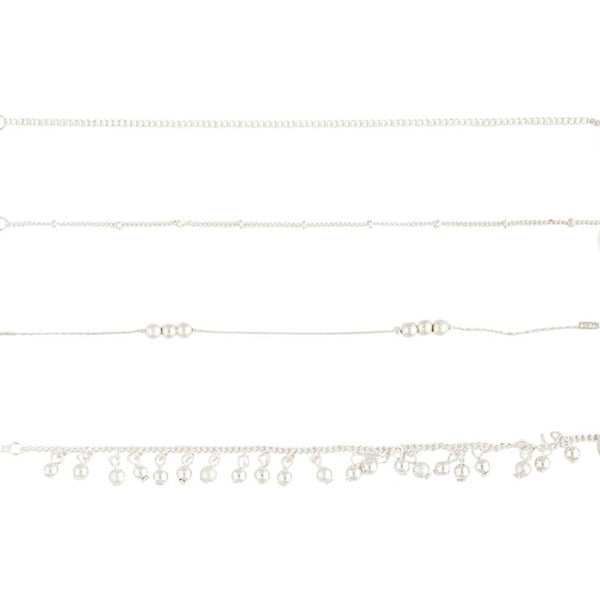 Silver Dangle Ball Anklet Pack