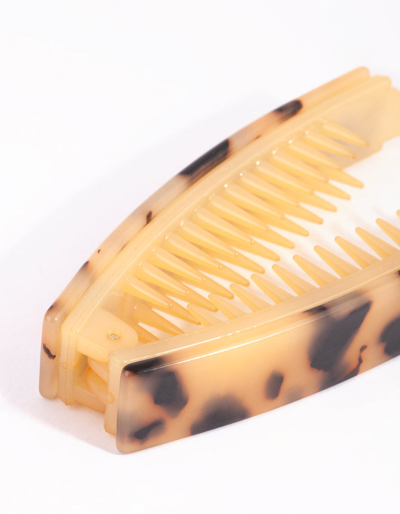 Tortoiseshell Rectangular Banana Clip Lovisa